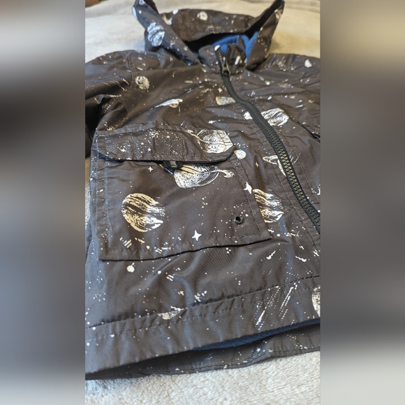 Carter's Fleece-Lined Space Print Rain Jacket 3T - Picture 3 of 4